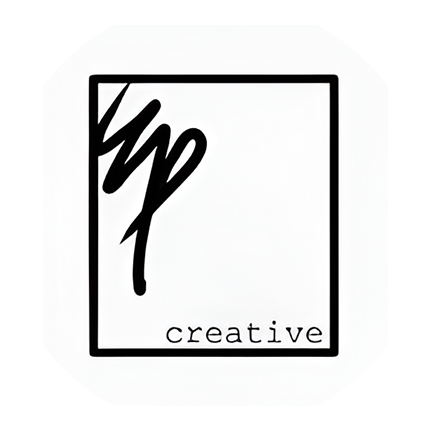 A black and white picture of the word creative