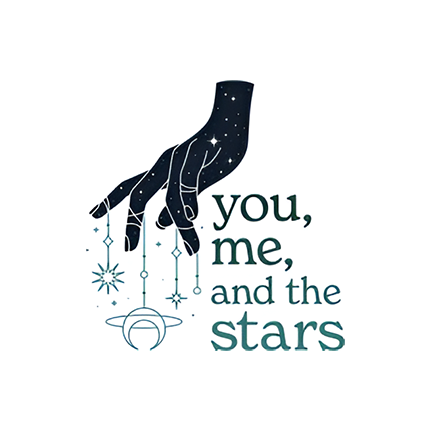 A hand with stars and the words " you, me, and the stars ".